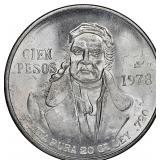 Twenty (20): Silver 1978 Mexico 100 Pesos, BU