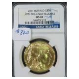 One Ounce .9999 Gold Buffalo NGC MS69