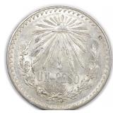 1943 Un Peso Silver Mexico Coin