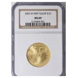 2003-W First Flight Centennial GOLD $10 NGC MS-69