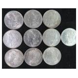 TEN (10) Silver Morgan Dollars, Estate Find
