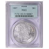 1887 Morgan Silver Dollar PCGS MS-63 OGH (2nd Gen)