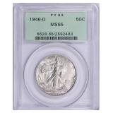 OGH! 1946-D Walking Liberty Half Dollar PCGS MS-65
