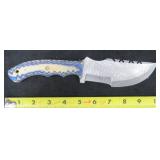 We Ship: Fixed Damascus Blade with File Work