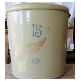 NO SHIP: 15 Gallon Red Wing Crock