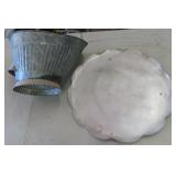 NO SHIP: Galvanized Coal Scuttle and Aluminum Tray