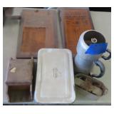 NO SHIP: Texas & Pacific Railway Ads, Enamelware,