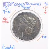 1878 -S 7TF Silver Morgan Dollar Toned