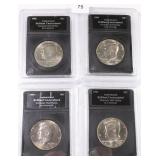 Four  Kennedy Half Dollars