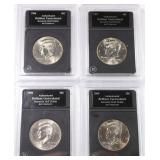 Four  Kennedy Half Dollars