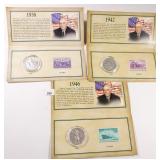 Three (3) Silver Walking Liberty Half Dollar
