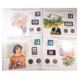 Kennedy Half Dollar Displays with Stamps