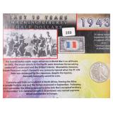 1943 Walking Liberty Silver Half Dollar Display