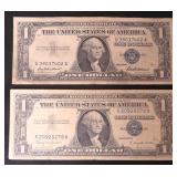 TWO (2) 1957 $1 Silver Certificates