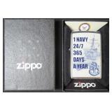 UNUSED, NEW IN BOX: ZIPPO NAVY Lighter