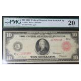 1914 $10 KC FRN Fr. 901a PMG 20