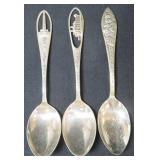57 Grams Sterling Silver: (3) Souvenir Spoons