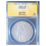 1887-S Silver Morgan Dollar ANACS AU50 Details