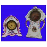 NO SHIP: (2) Porcelain Clocks incl. Germany