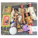 $26 Shipping: Vintage Dolls incl. Native American