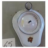 NO SHIP: White Enamel Bed Pan