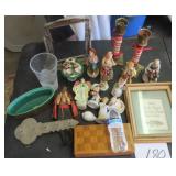 NO SHIP: Porcelain Figures, Brass Candle Holders,