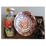 NO SHIP: (2) Vases and Bowl