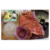 NO SHIP: Napkin Rings and Tray