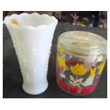 NO SHIP: Vintage Decorated Container with Lid