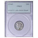 1942 Mercury Dime PCGS Proof-65 OGH (1st Gen)