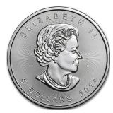 2014 Silver Maple Leaf, One Ounce .9999 Fine