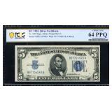 1934 $5 Silver Certificate PCGS UNC 64 PPQ
