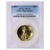 2009 MMIX Ultra High Relief $20 Gold PCGS MS-70