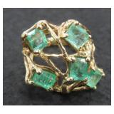 14K Yellow Gold and Emerald Ring, Estate Find