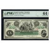 1872 Columbia, South Carolina $20 PMG 64