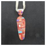 Sterling Silver Strand Necklace with Red Coral and