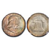 1957-D Half Dollar NGC MS-66+ (CAC Green) (Toned)