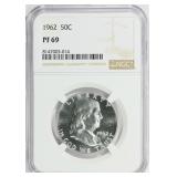 1962 Franklin Half Dollar NGC Proof-69 $500 Guide