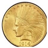 GOLD 1914-D $10 Eagle PCGS AU58