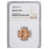 $5200 NGC Guide: 1957-D Lincoln Cent NGC MS-67+ RD