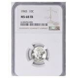 $10,000 Guide: 1943 Mercury Dime NGC MS-68 FB
