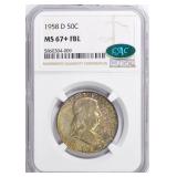 $5750 NGC: 1958-D Franklin Half NGC MS-67+ FBL CAC