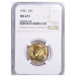 1941 Washington Quarter NGC MS-67+ (Toned) $1000