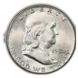 1954-D Franklin Liberty Half Dollar Silver US Coin