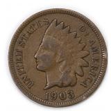 1903 Indian Head Cent Penny Bronze US Coin