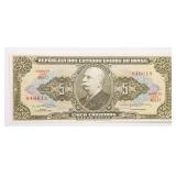 1964 5 Cruzeiros Brazil P#176d Note Currency