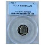 (5) 1983-S  Dimes, PCGS Graded PR69 DCAM