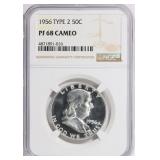 1956 Half Dollar Type 2 NGC Proof-68 CAMEO