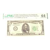 PMG POP 28/2: 1934 $5 FRN PMG 64