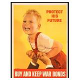World War II Poster 1944 Protect His Future 20x28